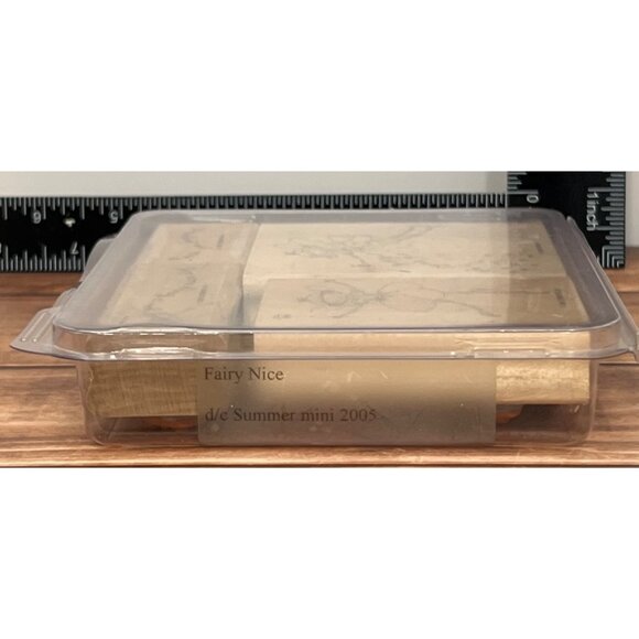 2005 STAMPIN' UP! 105753 FAIRY NICE Wood Mounted Rubber Stamp set of 4 WAND STAR - Picture 4 of 5